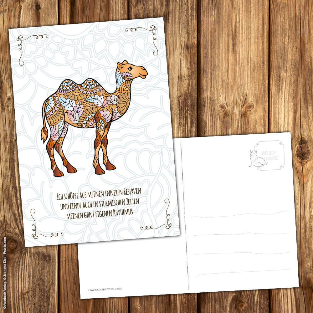 Postkarte Krafttier Kamel „Innere Reserven“ – Bild 2