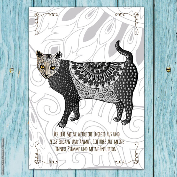 Postkarte Krafttier Katze „Intuition“ – Bild 3