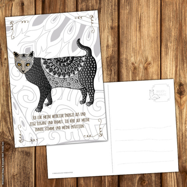 Postkarte Krafttier Katze „Intuition“ – Bild 2
