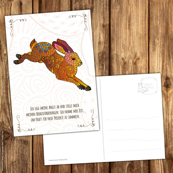 Postkarte Krafttier Hase „Kraft“ – Bild 2