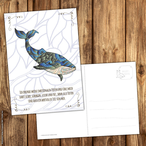 Postkarte Krafttier Wal "Emotionale Tiefen" – Bild 3