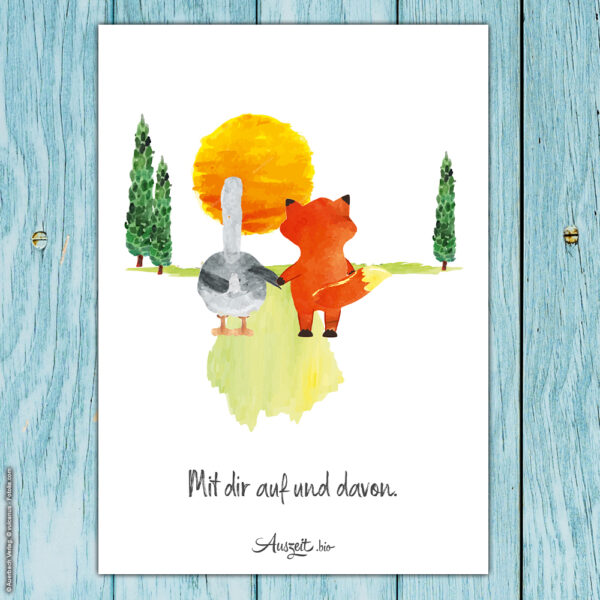 Postkarte Fuchs „Hand in Hand“ – Bild 2