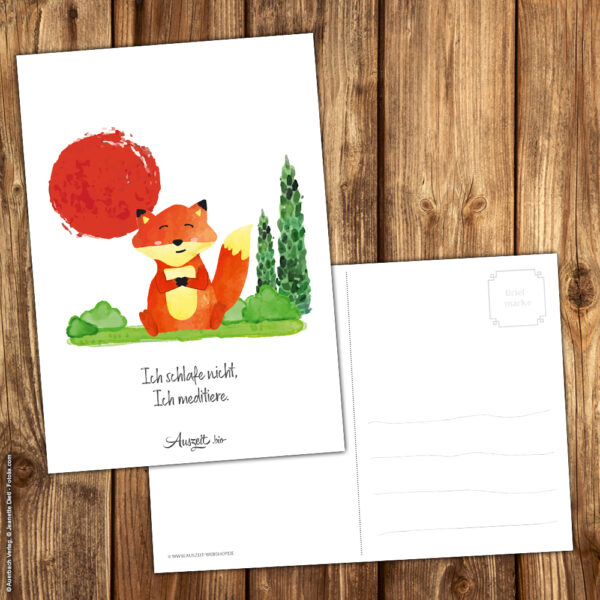 Postkarte Fuchs „Meditation“ – Bild 3