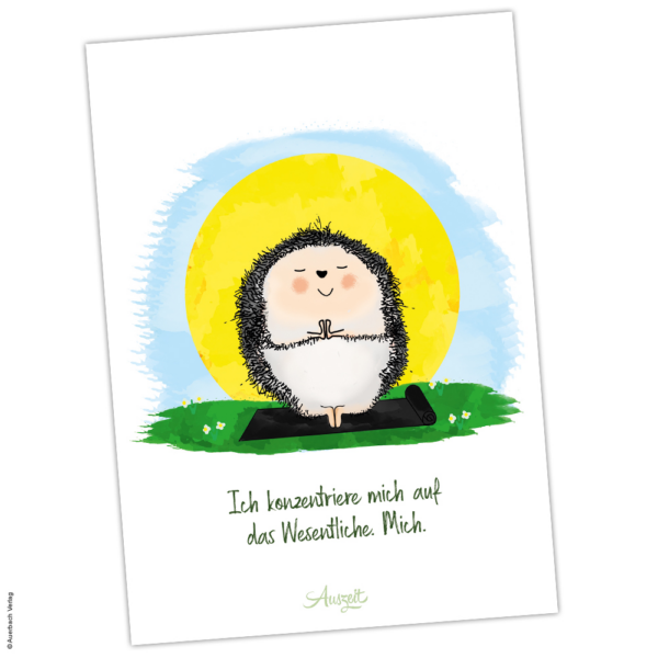 Postkarte Igel Yoga „Das Wesentliche“
