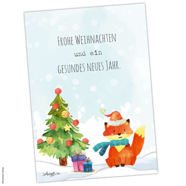 Postkarte Fuchs „Frohe Weihnachten“