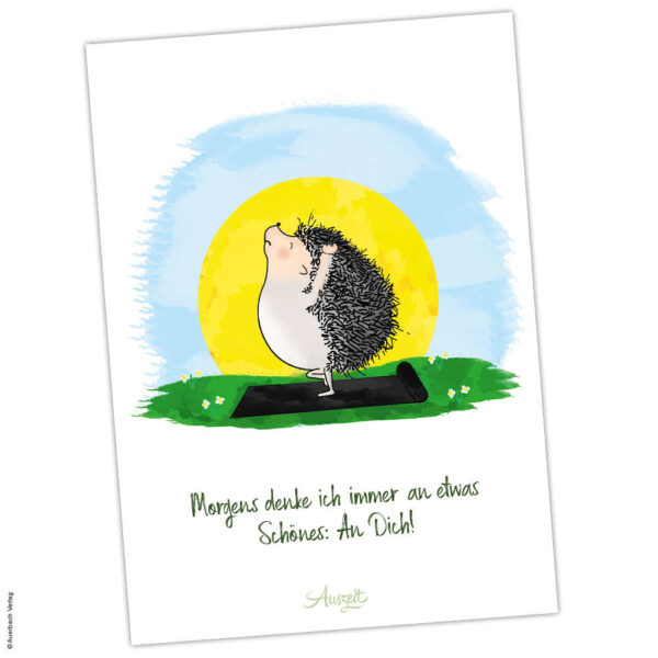 Postkarte Igel Yoga „Etwas Schönes“