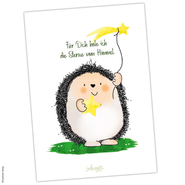 Postkarte Igel "Stern"