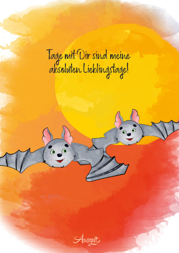 Postkarte Fledermaus „Mit dir“ – Bild 4