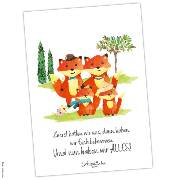 Postkarte Fuchs „Familie“