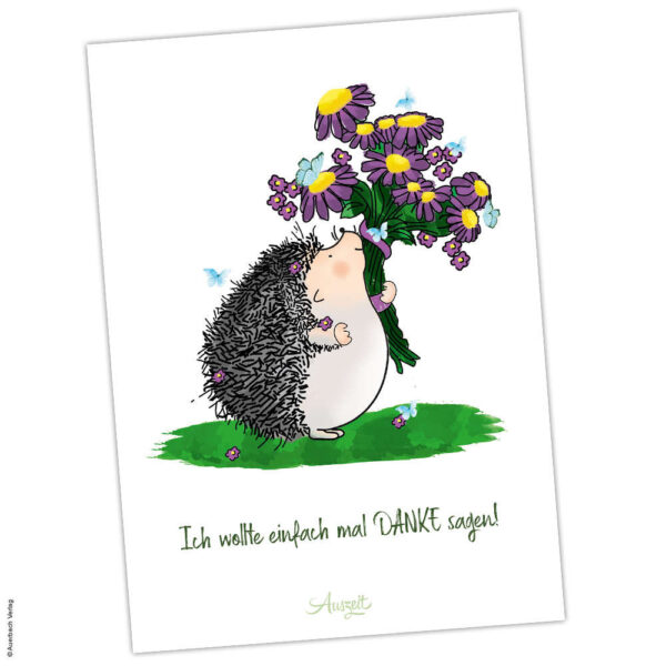 Postkarte Igel „Danke“