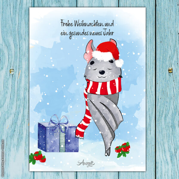 Postkarte Fledermaus „Frohe Weihnachten“ – Bild 3
