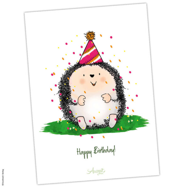 Postkarte Igel „Geburtstag“