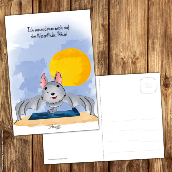Postkarte Fledermaus „Das Wesentliche“ – Bild 2
