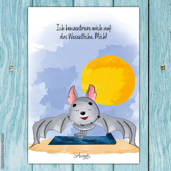 Postkarte Fledermaus „Das Wesentliche“ – Bild 3