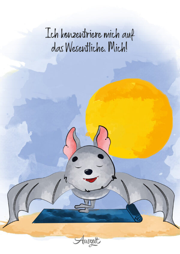Postkarte Fledermaus „Das Wesentliche“ – Bild 4