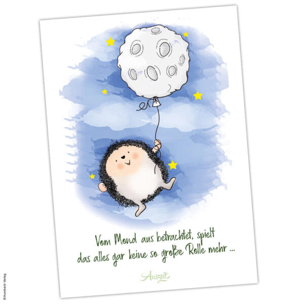 Postkarte Igel „Mond“