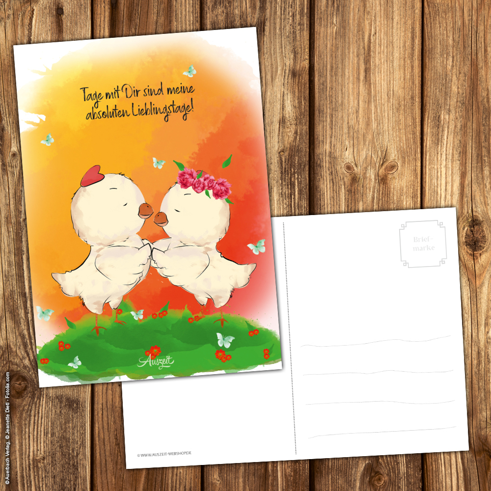 Postkarte Küken „Mit dir“ – Bild 2
