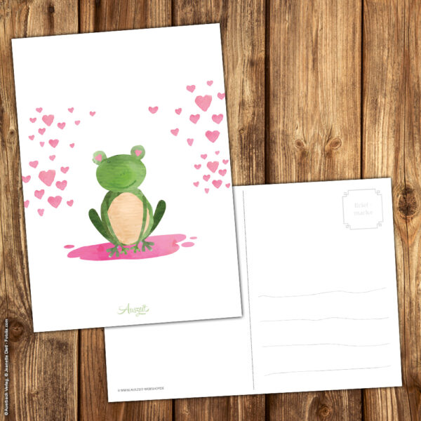 Postkarte Frosch „Herzchen“ – Bild 3