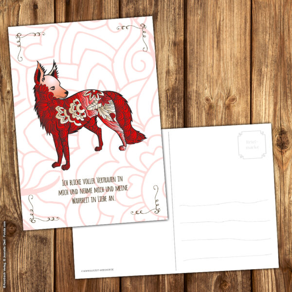 Postkarte Krafttier Fuchs „Wahrheit“ – Bild 3