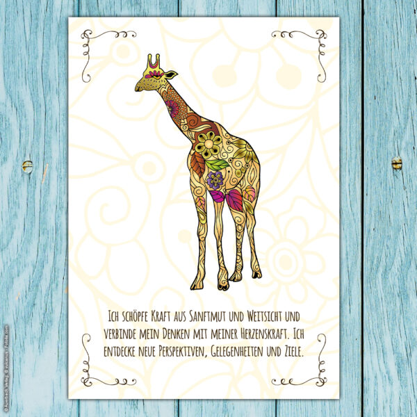 Postkarte Krafttier Giraffe „Neue Perspektiven & Ziele“ – Bild 2