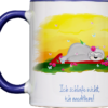Tasse Faultier „Meditation“ (330, 450 ml / mit od. ohne Spruch)