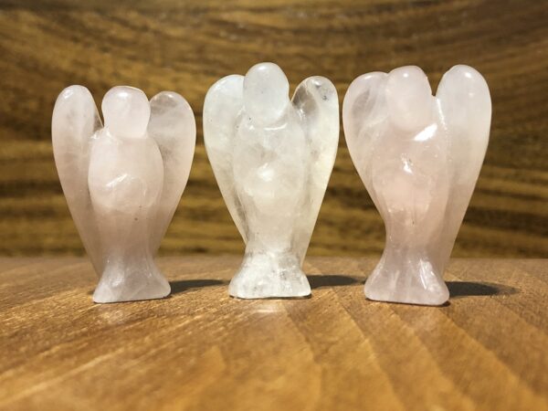 3er Set Engel aus Rosenquarz
