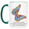 Tasse Krafttier Schmetterling „Vollkommene Wandlung“ (330, 400, 450 ml / mit od. ohne Spruch)
