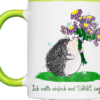 Tasse Igel „Danke“  (330, 450 ml / mit od. ohne Spruch)