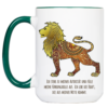 Tasse Krafttier Löwe „Kraft aus der Mitte“ (330, 400, 450 ml / mit od. ohne Spruch)