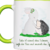 Tasse Igel „Liebe“ (330, 450 ml / mit od. ohne Spruch)