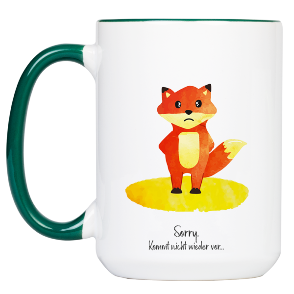 Tasse Fuchs „Sorry“ (330, 400, 450 ml / mit od. ohne Spruch) – Bild 8