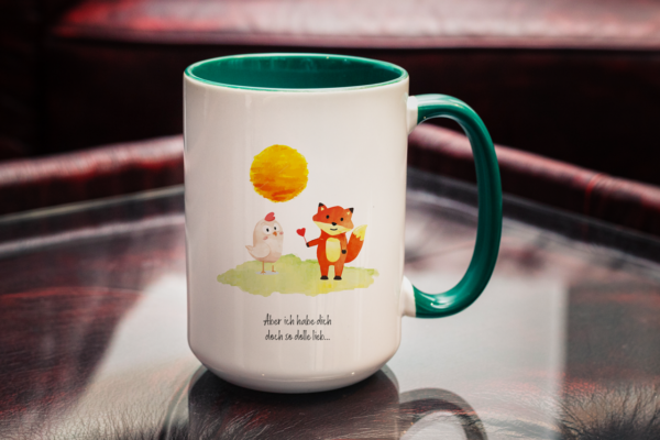 Tasse Fuchs „Hühnchen Liebe“ (330, 400, 450 ml / mit od. ohne Spruch) – Bild 11