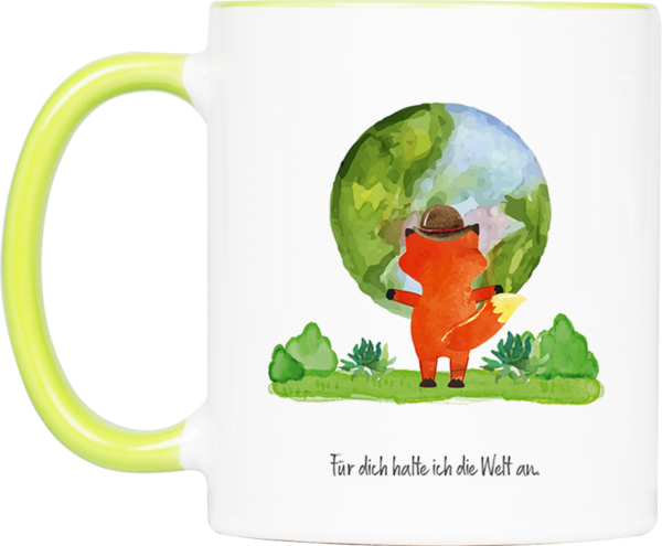 Tasse Fuchs „Welt“ (330, 450 ml / mit od. ohne Spruch)