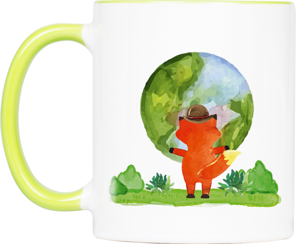 Tasse Fuchs „Welt“ (330, 450 ml / mit od. ohne Spruch) – Bild 2