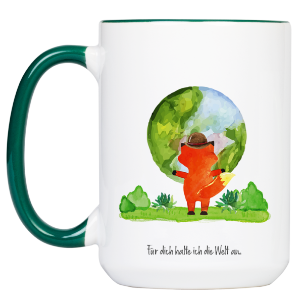 Tasse Fuchs „Welt“ (330, 450 ml / mit od. ohne Spruch) – Bild 5