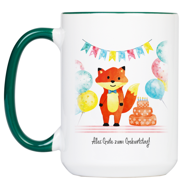 Tasse Fuchs „Geburtstag“ #1 (330, 400, 450 ml / mit od. ohne Spruch) – Bild 5