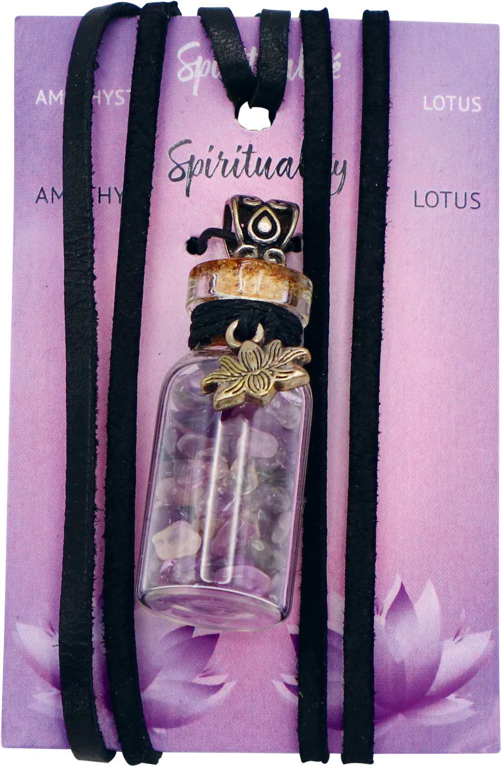 Phiole mit Amethyst und Lotos-Amulett – Bild 2