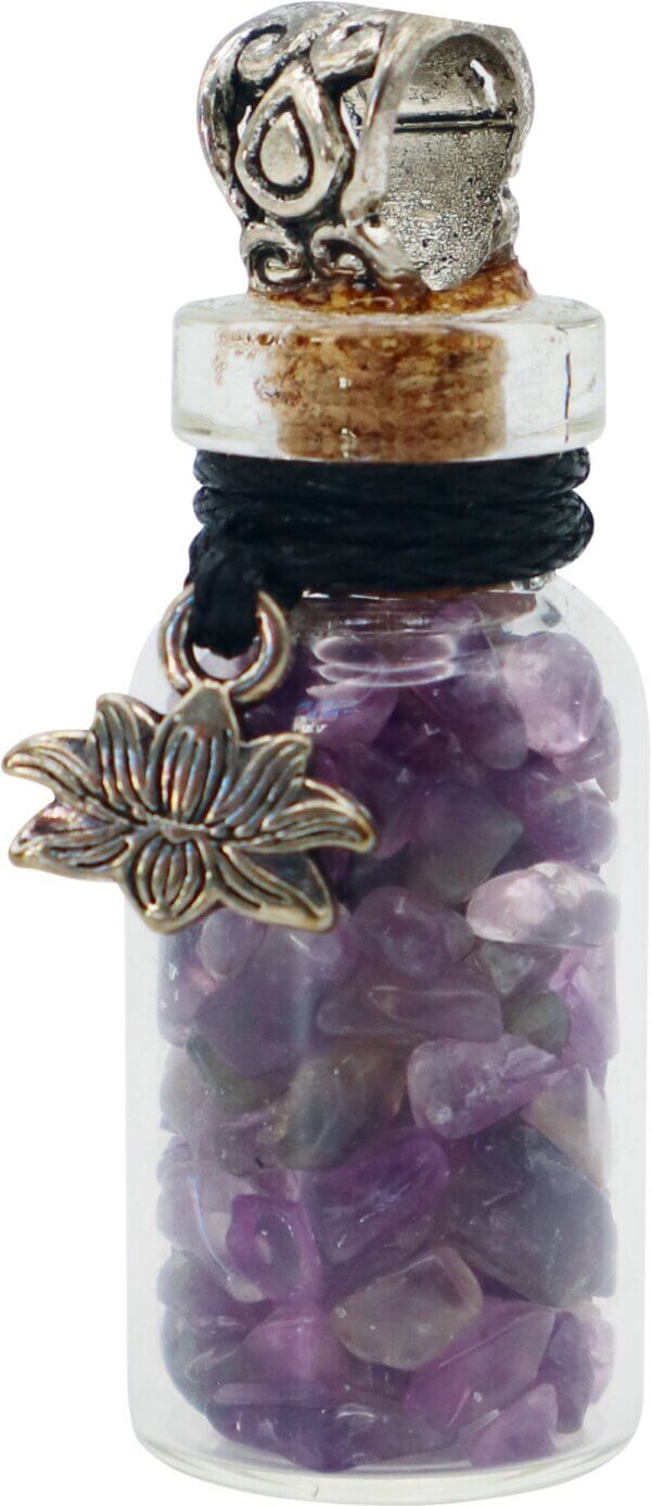 Phiole mit Amethyst und Lotos-Amulett