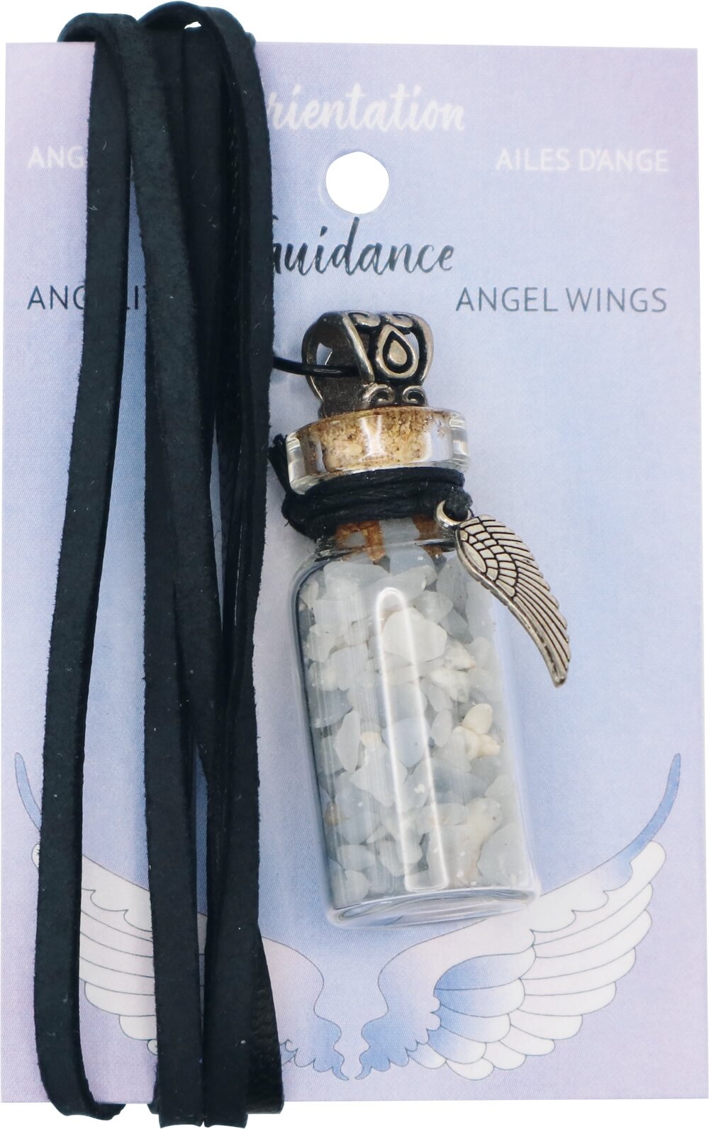 Phiole mit Angelit und Engelsflügel-Amulett – Bild 2