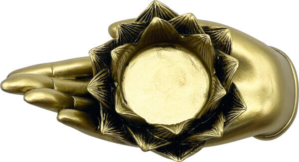 Teelichthalter "goldene Blütenhand" – Bild 3