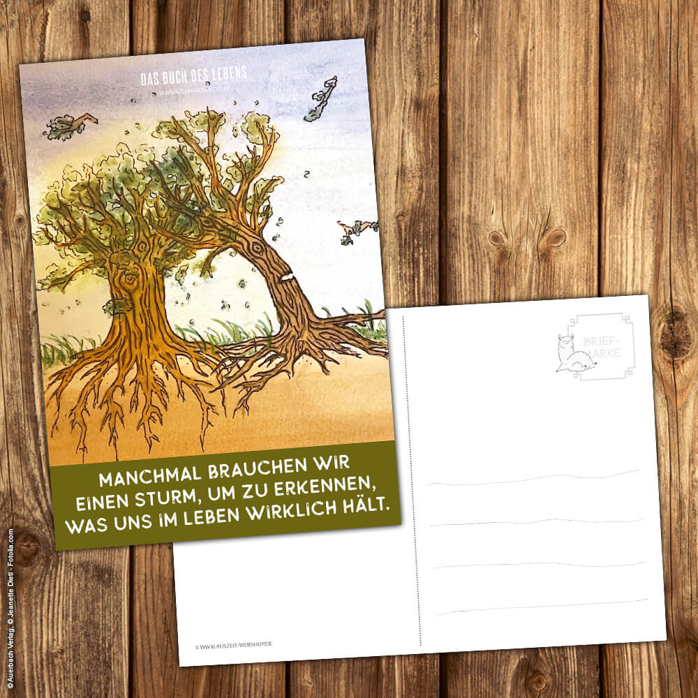 Postkarte "Das Buch des Lebens" Die zwei Bäume – Bild 2
