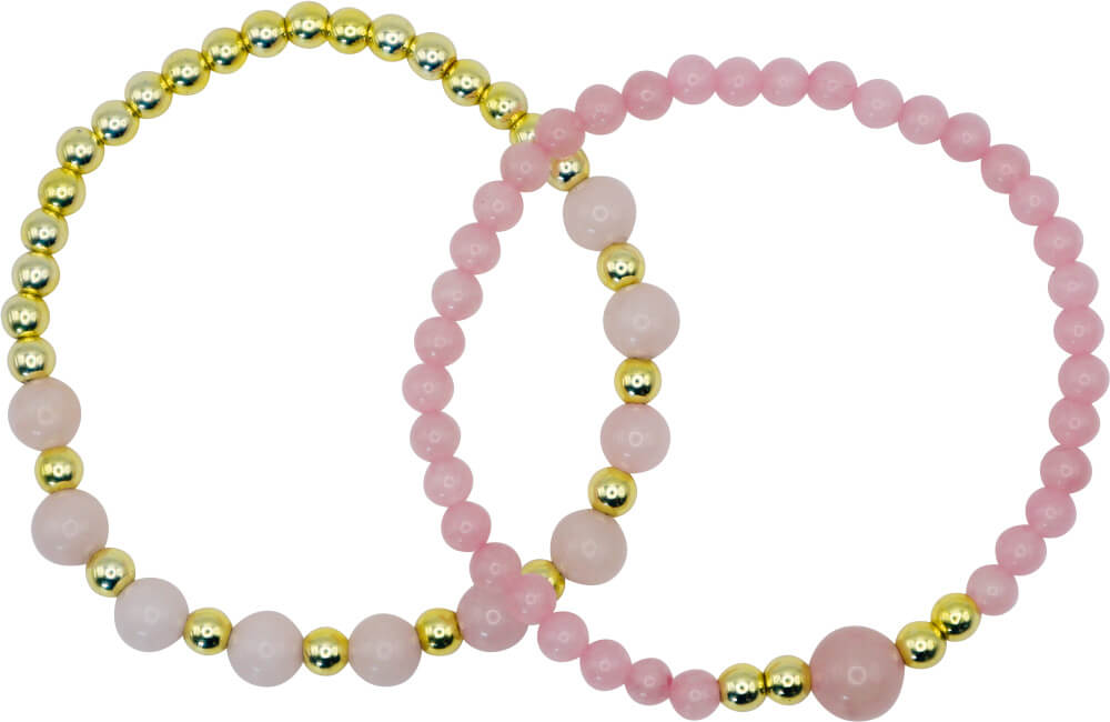 2er Set Armbänder Rosenquarz trifft Hämatit – Bild 2