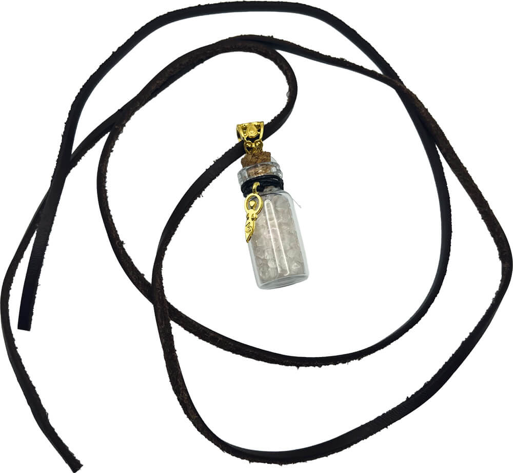 Phiole mit Rosenquarz und Göttin-Amulett – Bild 2