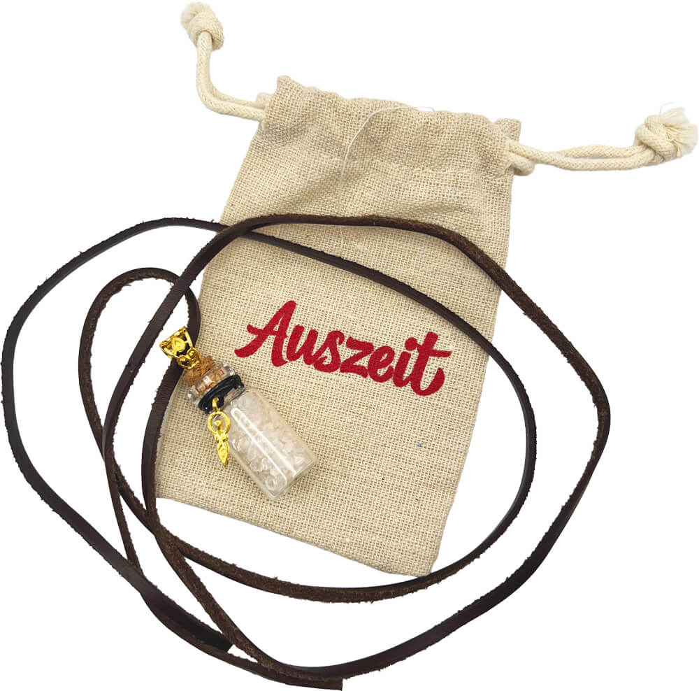 Phiole mit Rosenquarz und Göttin-Amulett – Bild 3