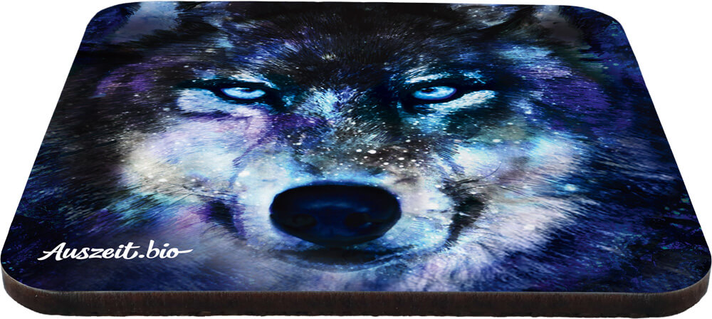 Kork-Untersetzer Krafttier Wolf – Bild 2