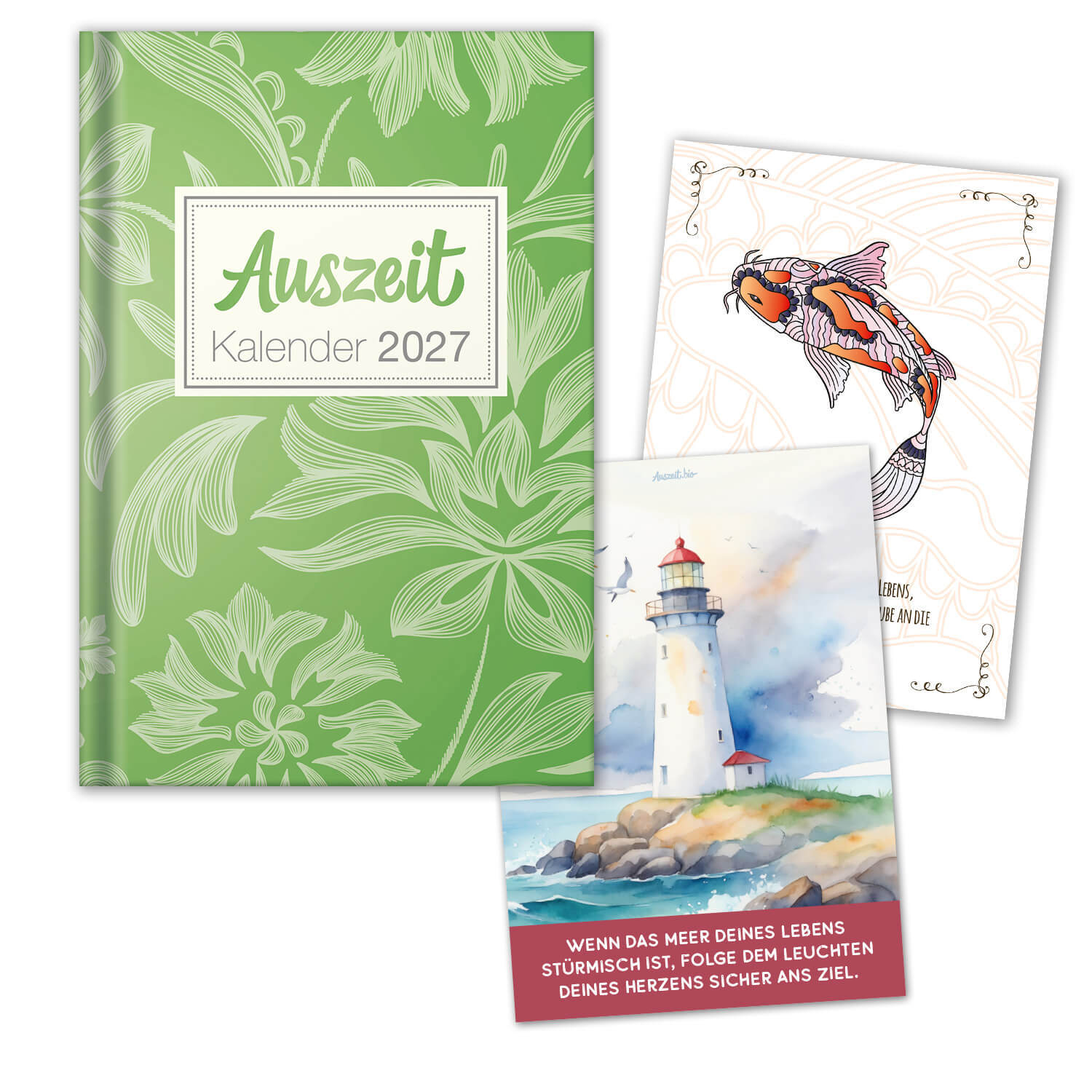 AKTION: Auszeit Planer 2027 in wiesengrün + 2 Postkarten
